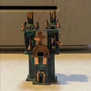 Copper and Green Miniature Church Sculpture